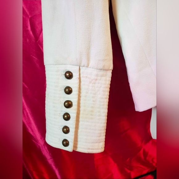 Venus Ivory Double Breasted Belted Jacket – Elegant Trench Style Coat Size 14 - Picture 6 of 9